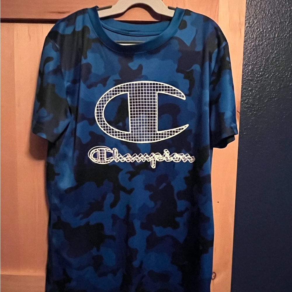 Champion Blue Camo Youth T-Shirt - Picture 1 of 2